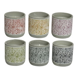 Decoris Bougie Citronelle en Pot Terracotta Couleurs Assorties Ø9 x 9 cm