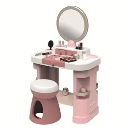 Smoby My Beauty Coiffeuse pour Enfant Dès 3 Ans avec Miroir, Tiroirs et 15 Accessoires de Coiffure, Onglerie et Maquillage Factice - Jouet en Plastique Recyclé Fabriqué en France