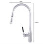 Robinet de cuisine monocommande avec bec col de cygne amovible, chromé