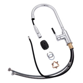 Robinet de cuisine monocommande avec bec col de cygne amovible, chromé