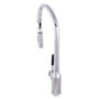 Robinet de cuisine monocommande avec bec col de cygne amovible, chromé