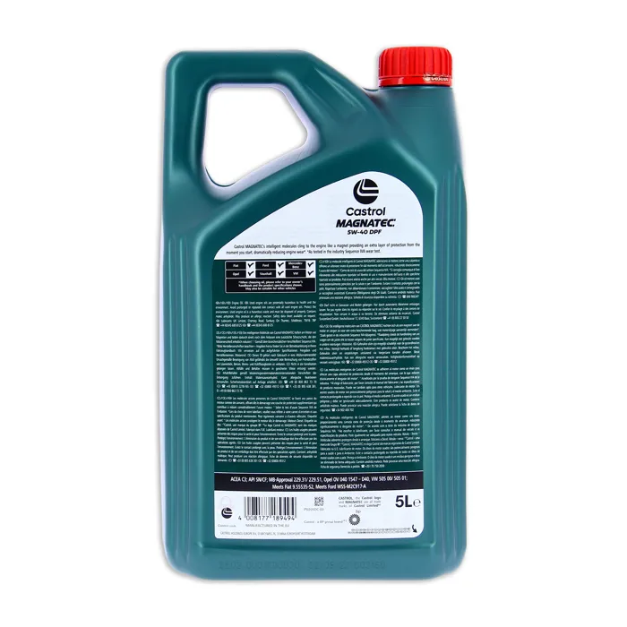 Castrol Magnatec 5W-40 DPF Huile Moteur Full Tech 5L - Normes ACEA C3, API CF/SN - Compatible Fiat, Ford, Mercedes-Benz, Opel, Volkswagen