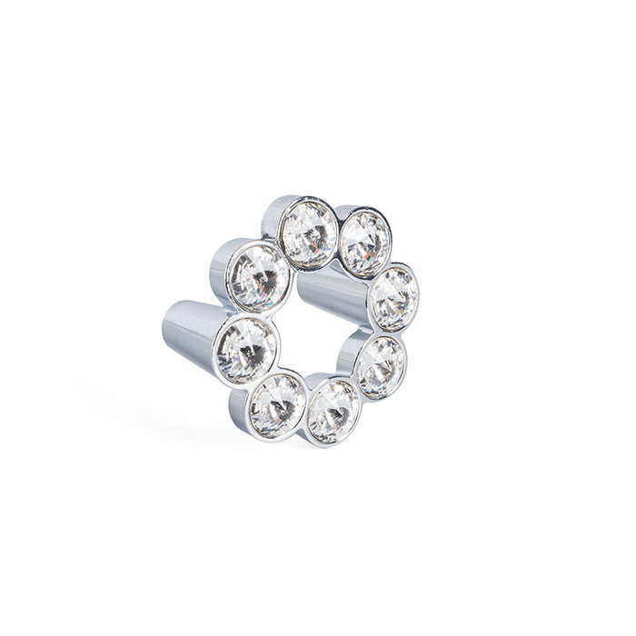 GIUSTI Bouton Sinatra Ø50 C32 en Zamak et Chrome avec 8 Cristaux Swarovski GIUSTI Bouton Sinatra Ø50 C32 en Zamak et Chrome avec 8 Cristaux Swarovski