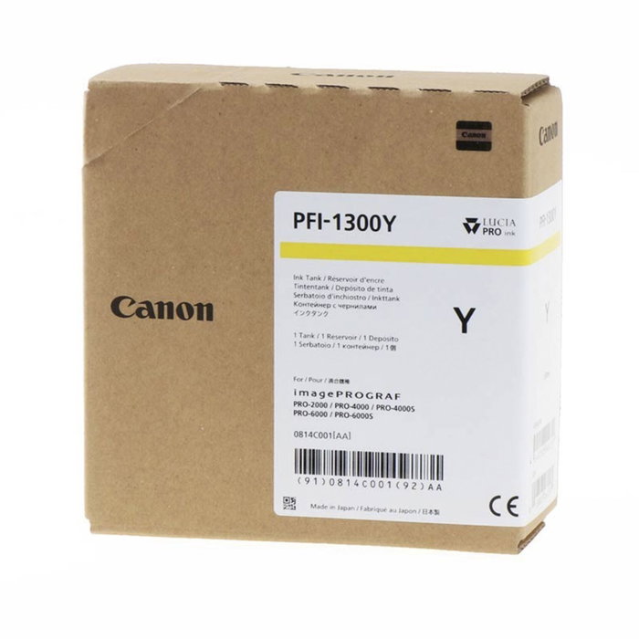 Canon PFI-1300 Cartouche d'encre jaune 330ml Canon PFI-1300 Cartouche d'encre jaune 330ml