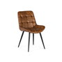 GINER Y COLOMER Chaise de Salle à Manger Capitonnée en Cuir Marron avec Piètement Acier Noir