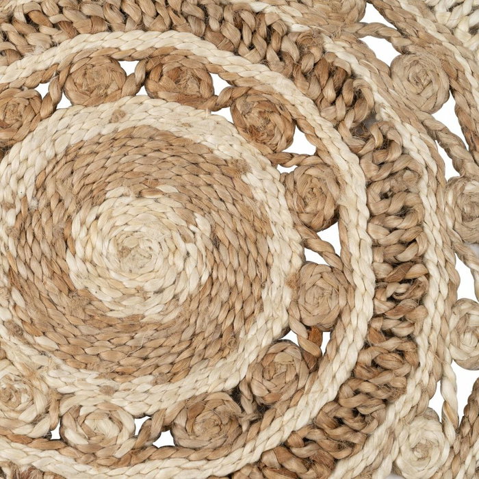 BigBuy Home Tapis Naturel Blanc Jute 120 x 120 cm BigBuy Home Tapis Naturel Blanc Jute 120 x 120 cm