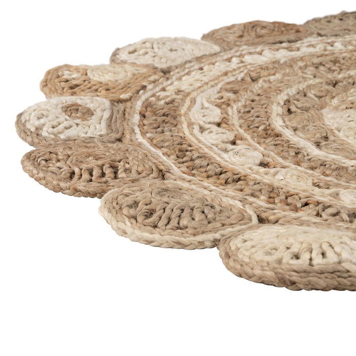 BigBuy Home Tapis Naturel Blanc Jute 120 x 120 cm BigBuy Home Tapis Naturel Blanc Jute 120 x 120 cm