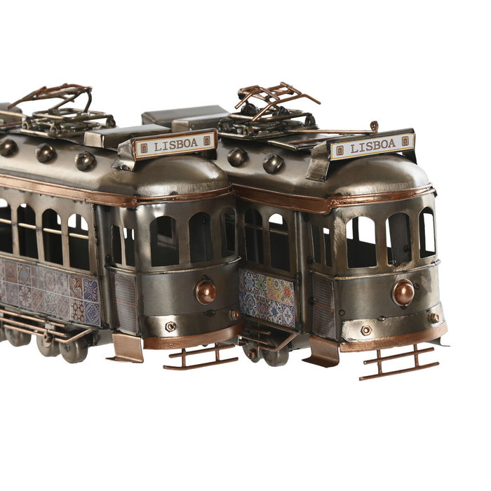 Home ESPRIT Figurine Décorative Train Vintage Doré Argenté