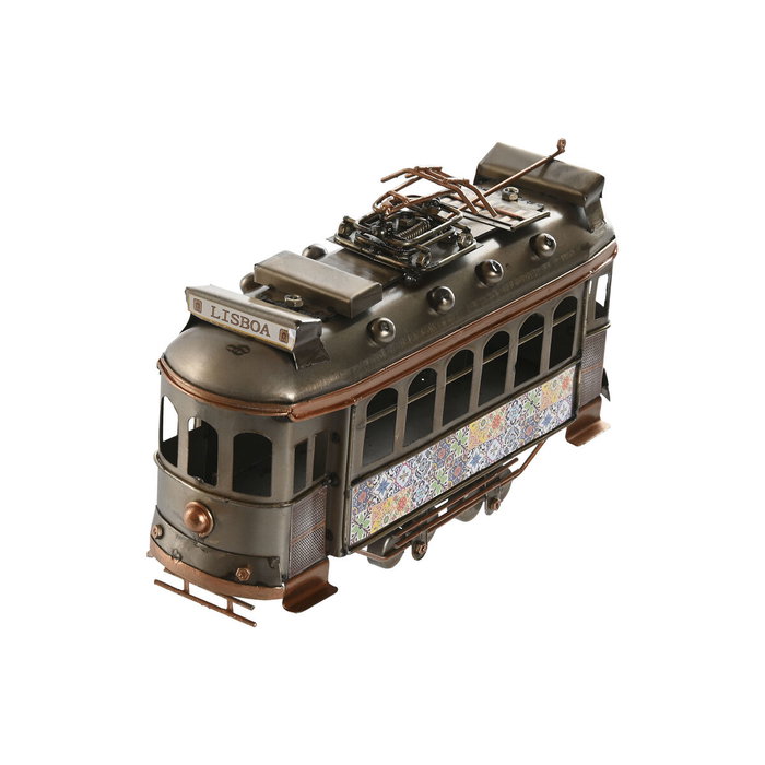 Home ESPRIT Figurine Décorative Train Vintage Doré Argenté