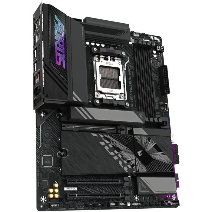 Gigabyte X870E Aorus Elite WiFi7, Carte Mère ATX Socket AM5, avec Wi-Fi 7 et Bluetooth, Noir