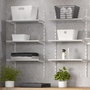 Emuca Kit de pour 3 étagères avec consoles et supports muraux Jagmet, longueur 280mm, Acier, Peint en blanc