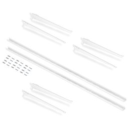 Emuca Kit pour 3 étagères Jagmet avec supports de 280 mm, Acier blanc