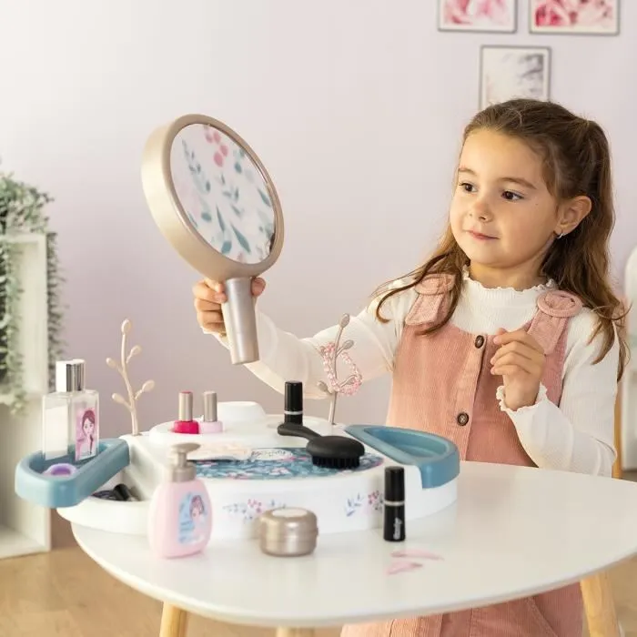 Smoby Coiffeuse sur Table My Beauty Studio avec Miroir Inclinable Amovible et 15 Accessoires Factices, Fabrication Française, Jeu pour Fille Dès 3 Ans