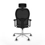 Piqueras y Crespo 3D086G2 Chaise de Bureau avec Appui-tête Blanc
