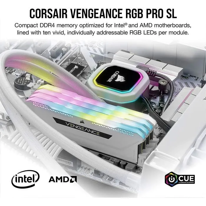 Mémoire RAM Corsair CMH32GX4M2E3200C16W 16 GB 32 GB DDR4 3200 MHz CL16