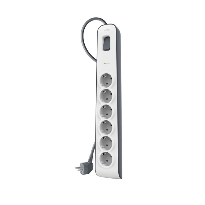 Belkin BSV603vf2M-V2 Multiprise 6 prises avec protection contre les surtensions, 2 m Belkin BSV603vf2M-V2 Multiprise 6 prises avec protection contre les surtensions, 2 m
