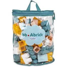 Ecoiffier - Sac de jeux de construction BB Abrick 60 pièces demi-lune, pour enfants +12 mois, couleurs douces, sac zippé