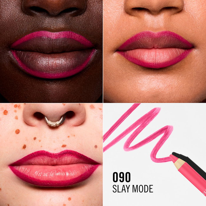 Rimmel London Oh My Plump! Lip Shaper - Crayon a levres perfilador, effet plump et mat, resistant - Teinte 090 Slay Mode - 1.2 g