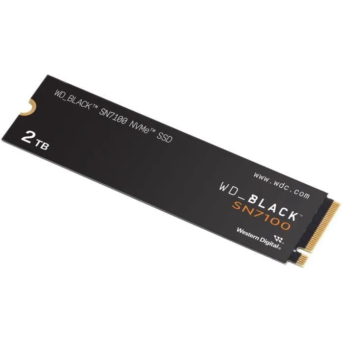Western Digital WD_BLACK SN7100 SSD Interne NVMe 2 To - Jusqu'à 7 250 Mo/s en Lecture, 6 900 Mo/s en Écriture - Pour Gaming et Applications IA