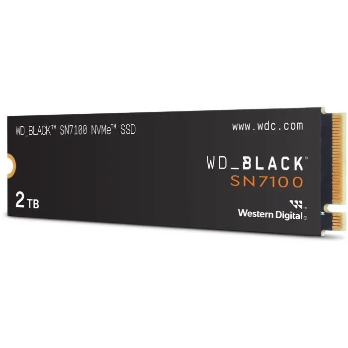 Western Digital WD_BLACK SN7100 SSD Interne NVMe 2 To - Jusqu'à 7 250 Mo/s en Lecture, 6 900 Mo/s en Écriture - Pour Gaming et Applications IA