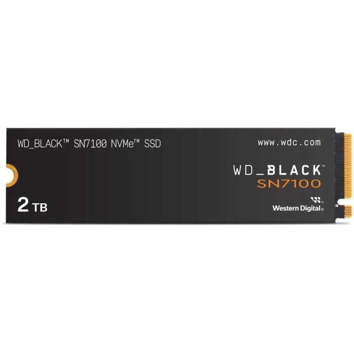Western Digital WD_BLACK SN7100 SSD Interne NVMe 2 To - Jusqu'à 7 250 Mo/s en Lecture, 6 900 Mo/s en Écriture - Pour Gaming et Applications IA