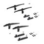 Emuca Kit de fixation pour 3 étagères en bois et 1 module pour structure Zero, Zamak, Peint en noir texturé