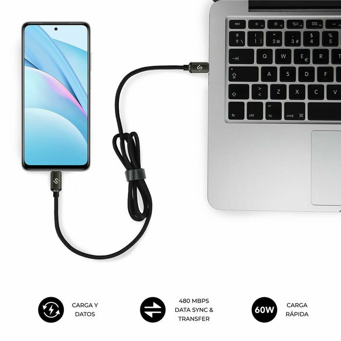 Câble USB-C vers USB-C Subblim SUBCAB-C06001 1 m Noir