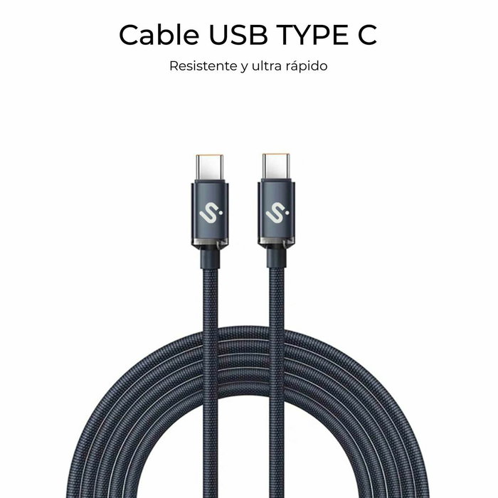 Câble USB-C vers USB-C Subblim SUBCAB-C06001 1 m Noir Câble USB-C vers USB-C Subblim SUBCAB-C06001 1 m Noir