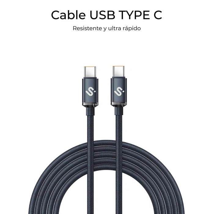 Câble USB-C vers USB-C Subblim SUBCAB-C06001 1 m Noir Câble USB-C vers USB-C Subblim SUBCAB-C06001 1 m Noir