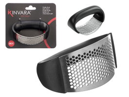 Kinvara Hachoir à Ail avec Manche 10,5 x 5 x 7 cm, Noir et Argenté, Acier Inoxydable et PP (Set de 24)