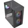 Aerocool Hexform G v2 Noir - Boîtier PC Mini tour Micro-ATX/Mini-ITX, façade mesh, 3 ventilateurs RGB 12 cm, panneau latéral verre trempé, USB 3.0