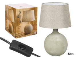 Giftdecor Lampe à Rayures Vert 52 cm en Céramique et Taille (Set de 2)