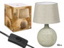 Giftdecor Lampe à Rayures Vert 52 cm en Céramique et Taille (Set de 2)