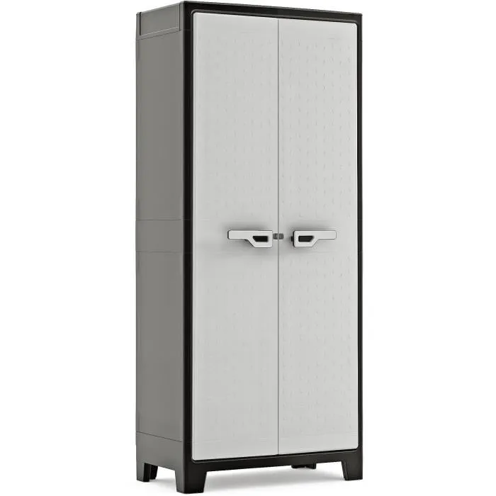 Keter - TITAN - Armoire de rangement utilitaire extérieure - 44 x 80 x 182 cm - Gris
