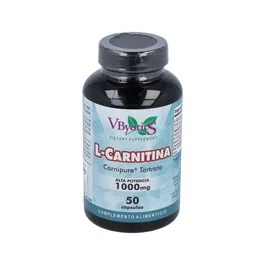 VBYOTICS L-Carnitine Carnipure 1000 mg 50 gélules Complément alimentaire pour l'énergie