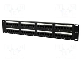 GEMBIRD Cablexpert Panneau de brassage 48 ports RJ45 Cat 6 noir pour rack 19 pouces