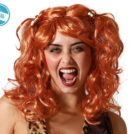 Perruque Brun Bouclé Avec Tresses, 170 g - Pour Déguisement Primitif, Fête Costumée et Carnaval