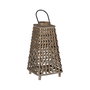 Lanterne Gris Bambou Verre 30 x 30 x 56 cm