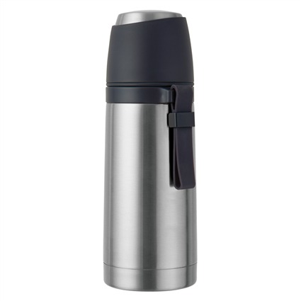 Berghoff 1107126 Thermos de Voyage Isotherme Double Paroi, Antigoutte avec Anse en Silicone et Tasse Dédiée