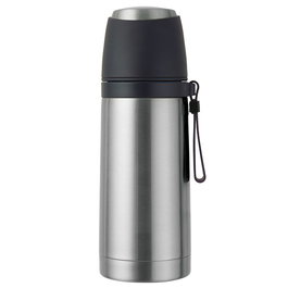 Berghoff 1107126 Thermos de Voyage Isotherme Double Paroi, Antigoutte avec Anse en Silicone et Tasse Dédiée