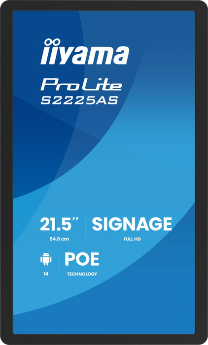 iiyama Digital signage S2225AS-B1P Black 54,6 cm (21,5 pouces) iiyama Digital signage S2225AS-B1P Black 54,6 cm (21,5 pouces)