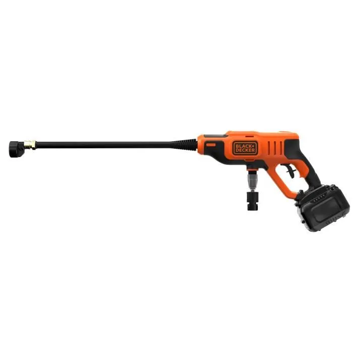 Black+Decker Nettoyeur haute pression sans fil BCPC18B-XJ, 18V, 24 bars, sans batterie, buse 5 en 1 et tubes amovibles Black+Decker Nettoyeur haute pression sans fil BCPC18B-XJ, 18V, 24 bars, sans batterie, buse 5 en 1 et tubes amovibles