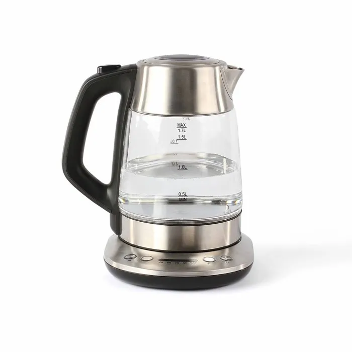Livoo DOD165 - Bouilloire théière électrique 1,7 L, verre, grise, 2200 W avec réglage température variable 40-100 °C, infusion, maintien au chaud et arrêt automatique Livoo DOD165 - Bouilloire théière électrique 1,7 L, verre, grise, 2200 W avec réglage température variable 40-100 °C, infusion, maintien au chaud et arrêt automatique