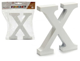 PINCELLO Lettre X en bois blanc 2x11cm, lot de 24