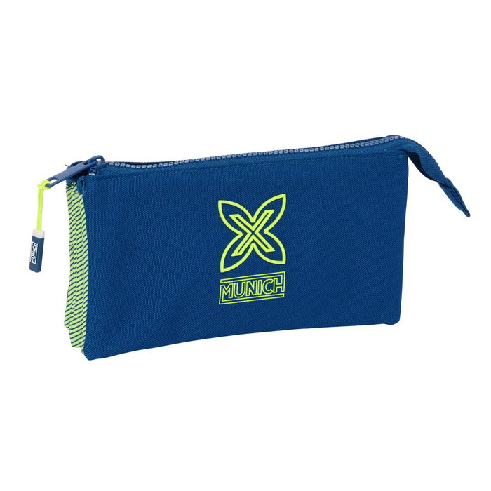 Trousse Fourre-Tout Triple Munich North Blue marine 22 x 12 x 3 cm Trousse Fourre-Tout Triple Munich North Blue marine 22 x 12 x 3 cm