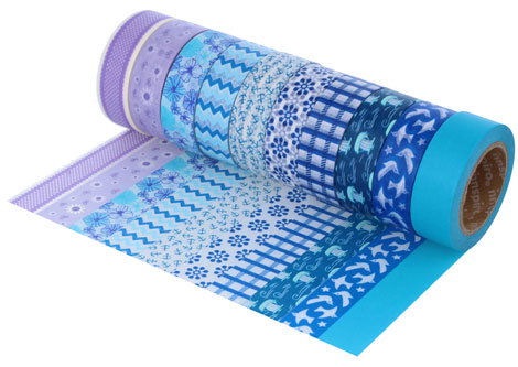 Innspiro Set de 10 rubans masking tape Washi Serie ultramar