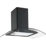 Continental Edison Hotte décorative aspirante CEH60GB2 - 60 cm - 2 modes (recyclage/extraction) - Noir/Verre - Classe A
