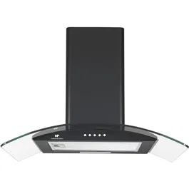 Continental Edison Hotte décorative aspirante CEH60GB2 - 60 cm - 2 modes (recyclage/extraction) - Noir/Verre - Classe A