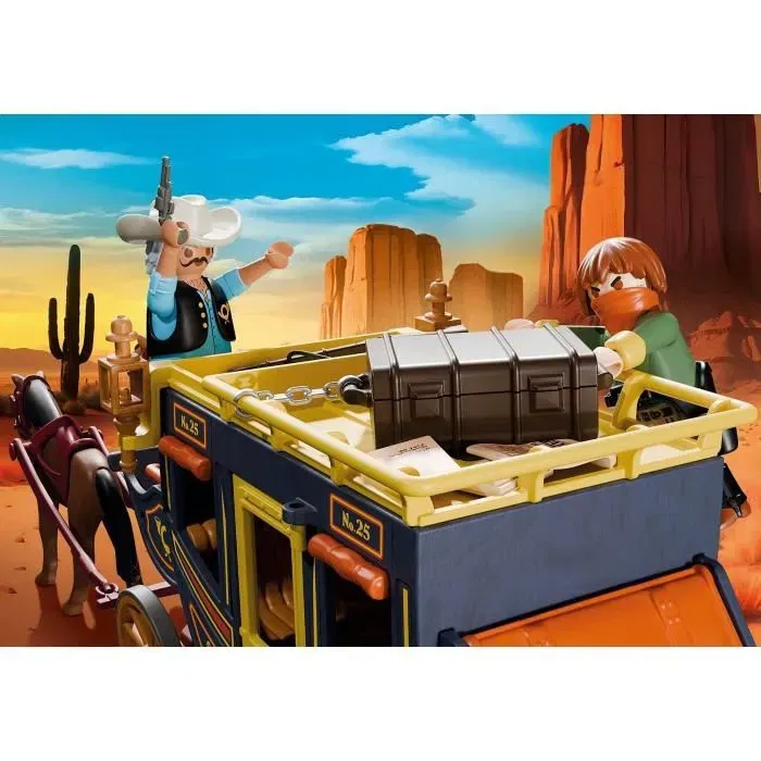 Playmobil 71862 Attaque de diligence au Far West - Set Western 58 pièces - Collection - À partir de 14 ans