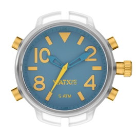 Watxandco RWA3748 montre unisexe transparente et bleue